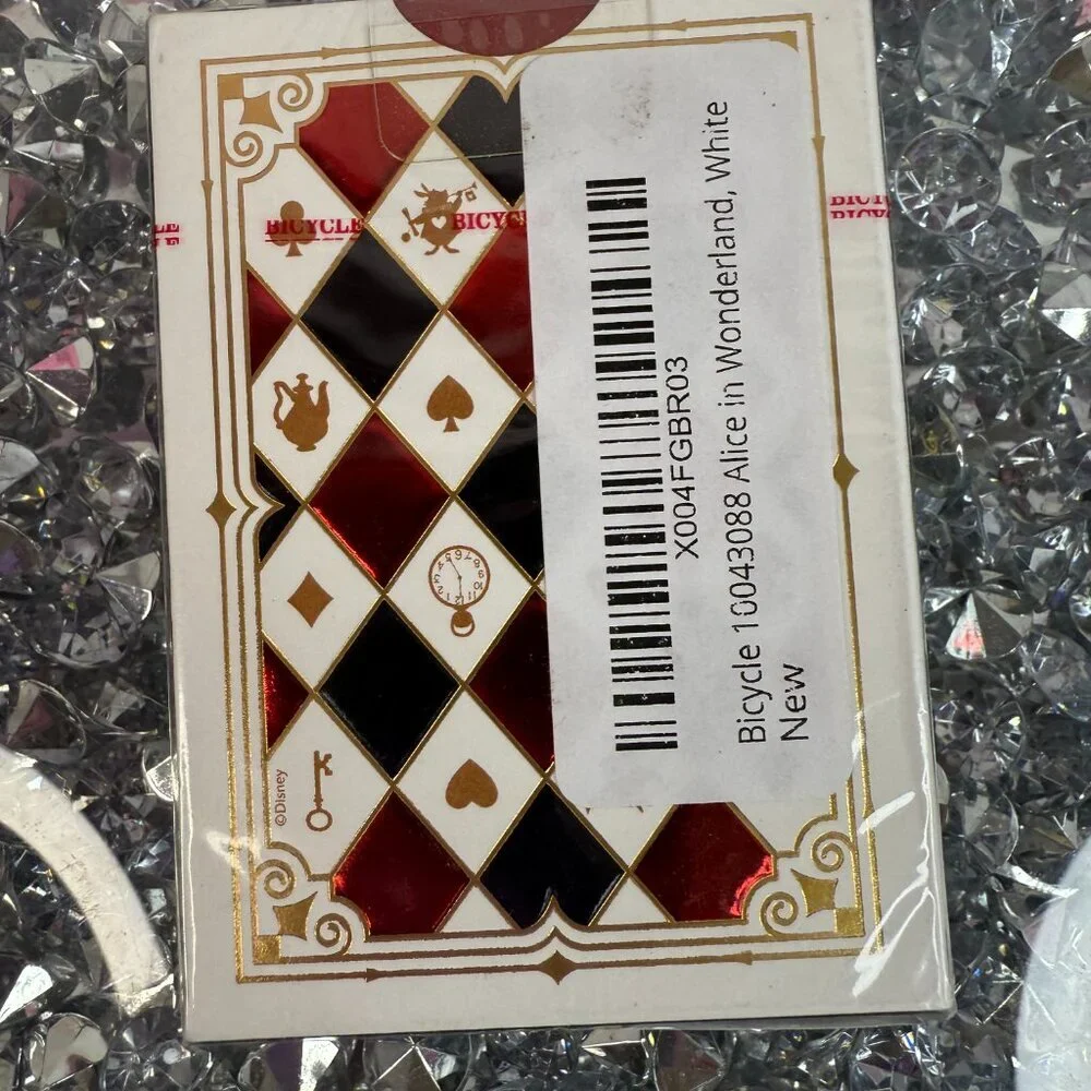 disney bicycle collectible cards alice in wonderland shiny red white black gold